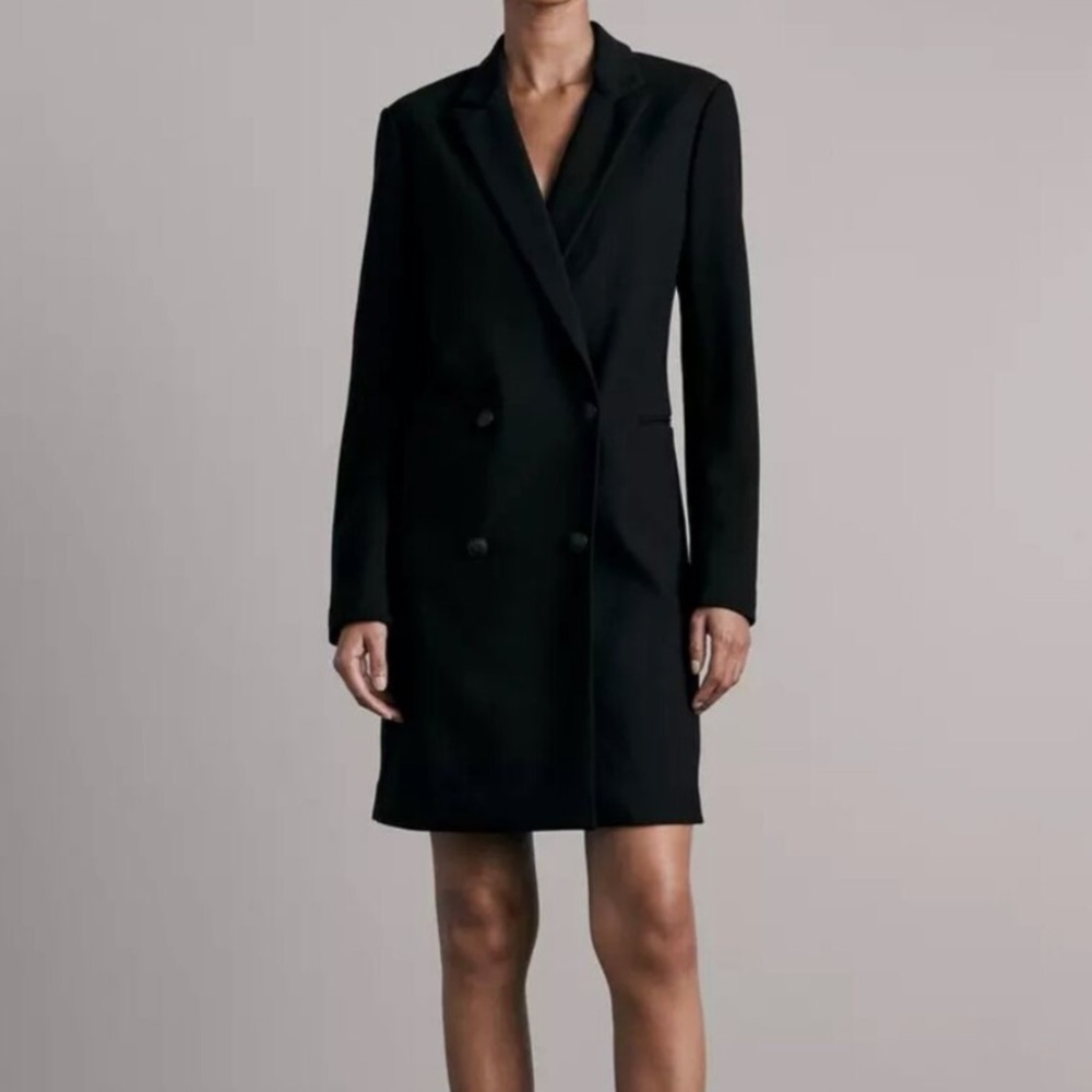 rag & bone Black Double-Breasted Mini Blazer Dress